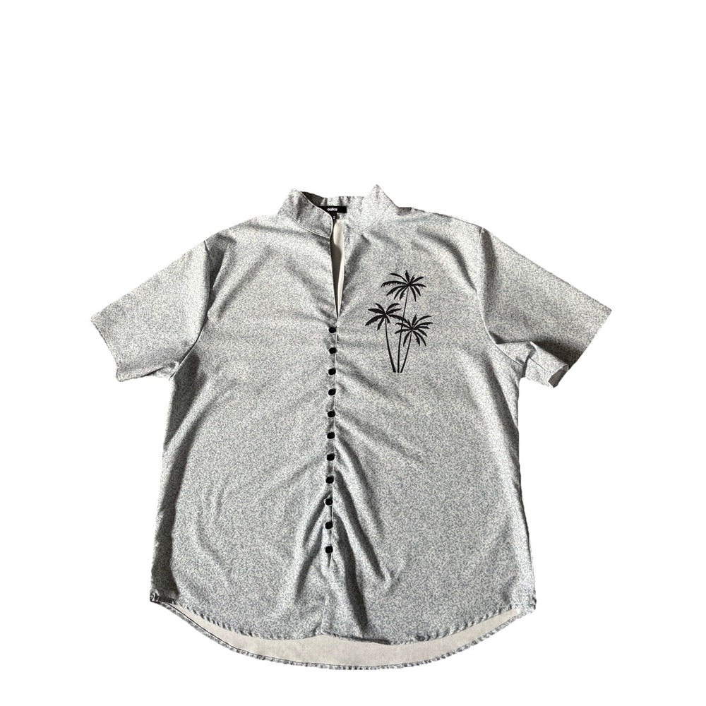 Ouku 2XL Hawaiian / Golf Shirt‎ Men's Palm Trees Short Sleeve Polyester Cruise